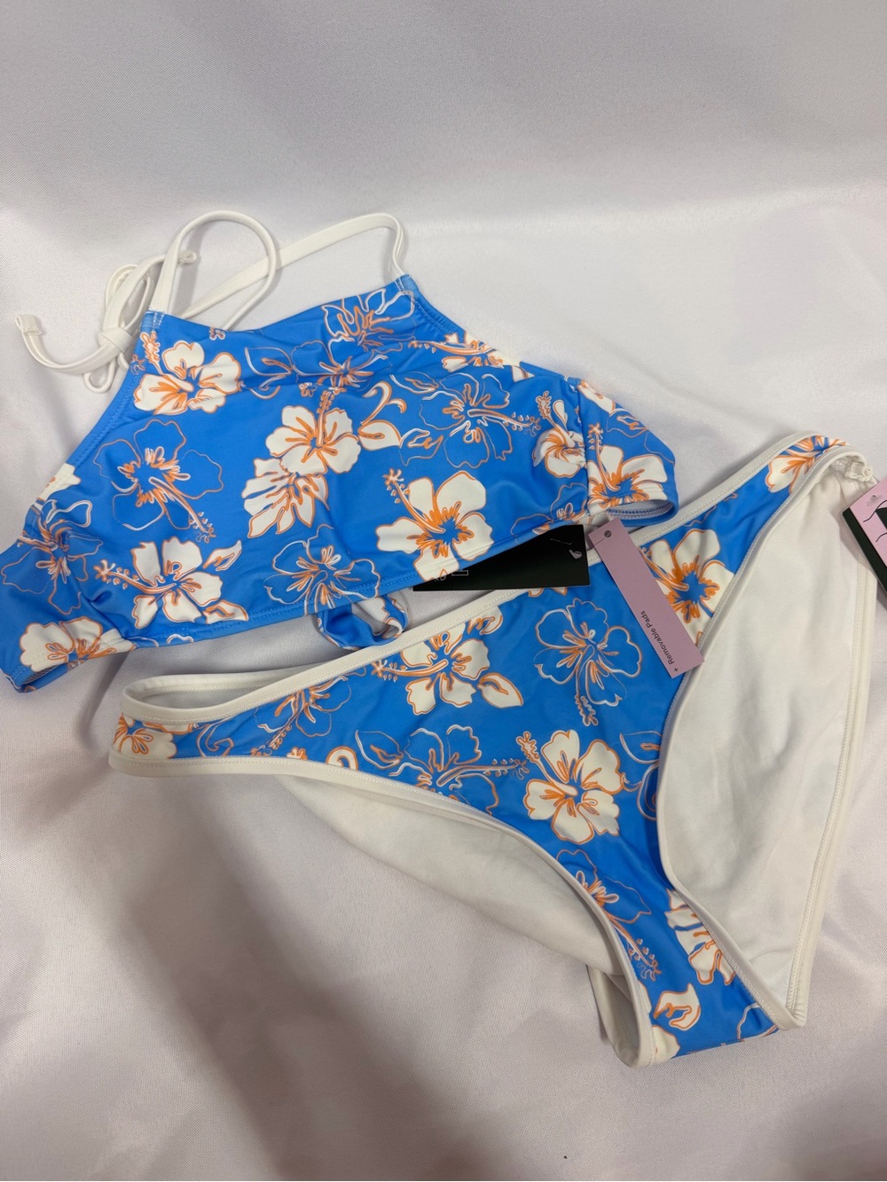NWT Wild Fable | Swim Matching Set Blue Bikini Floral Small Top Large Bottom